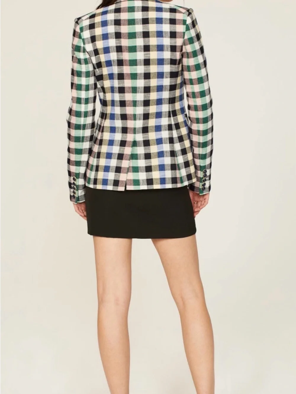 Veronica Beard Checked Single-Button Blazer in Pink, Blue, Green, Black